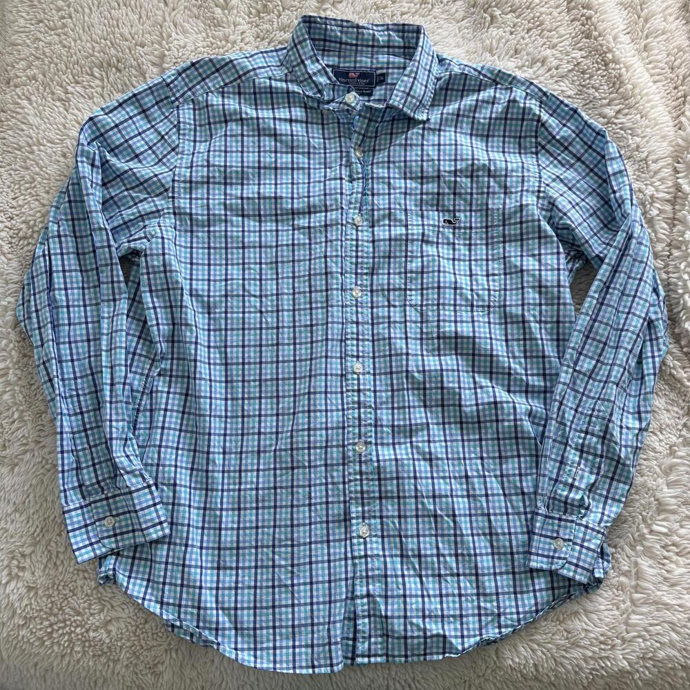 Vineyard Vines Classic Fit Tucker Shirt - XL - Blue Plaid